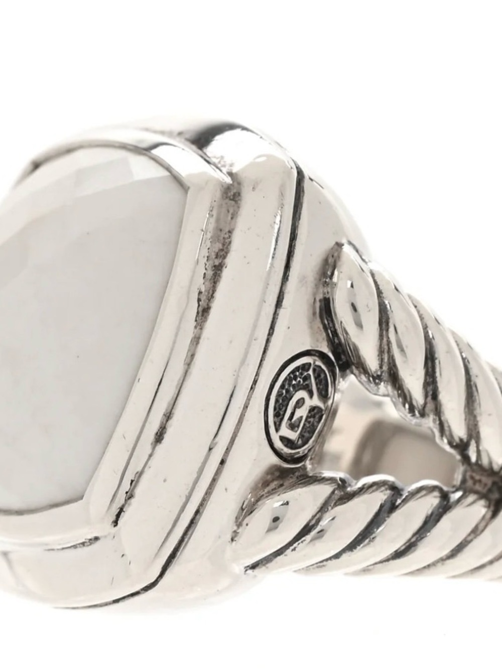 DAVID YURMAN Sterling Silver White Agate 16mm Albion Ring